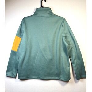 Crivit Fleece Jacket Women L 12/14 Green Orange Excellent Waffle Knit Full Zip